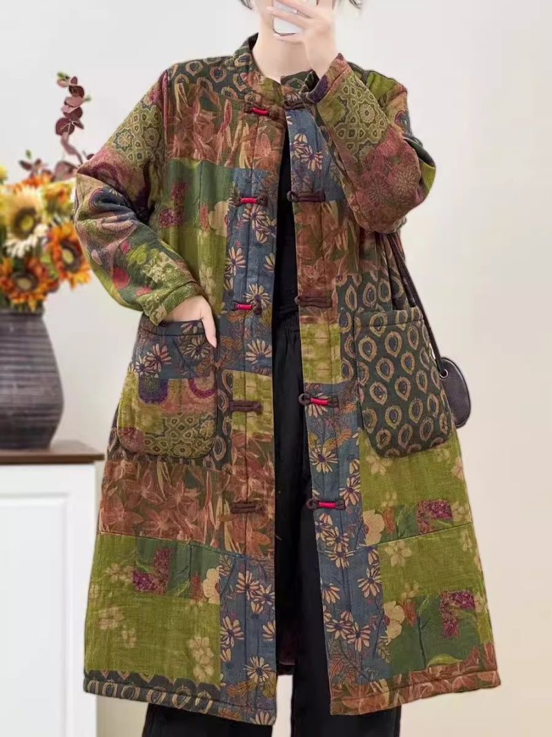Winter Ethnic Fashion For Women - Veste en coton style ethnique rétro