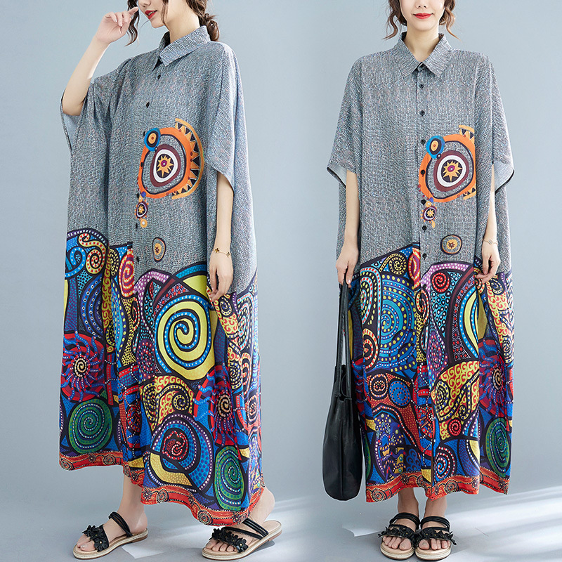 Fashion Ethnic Indian Clothing - Robe chemise style bohème pour femmes,
