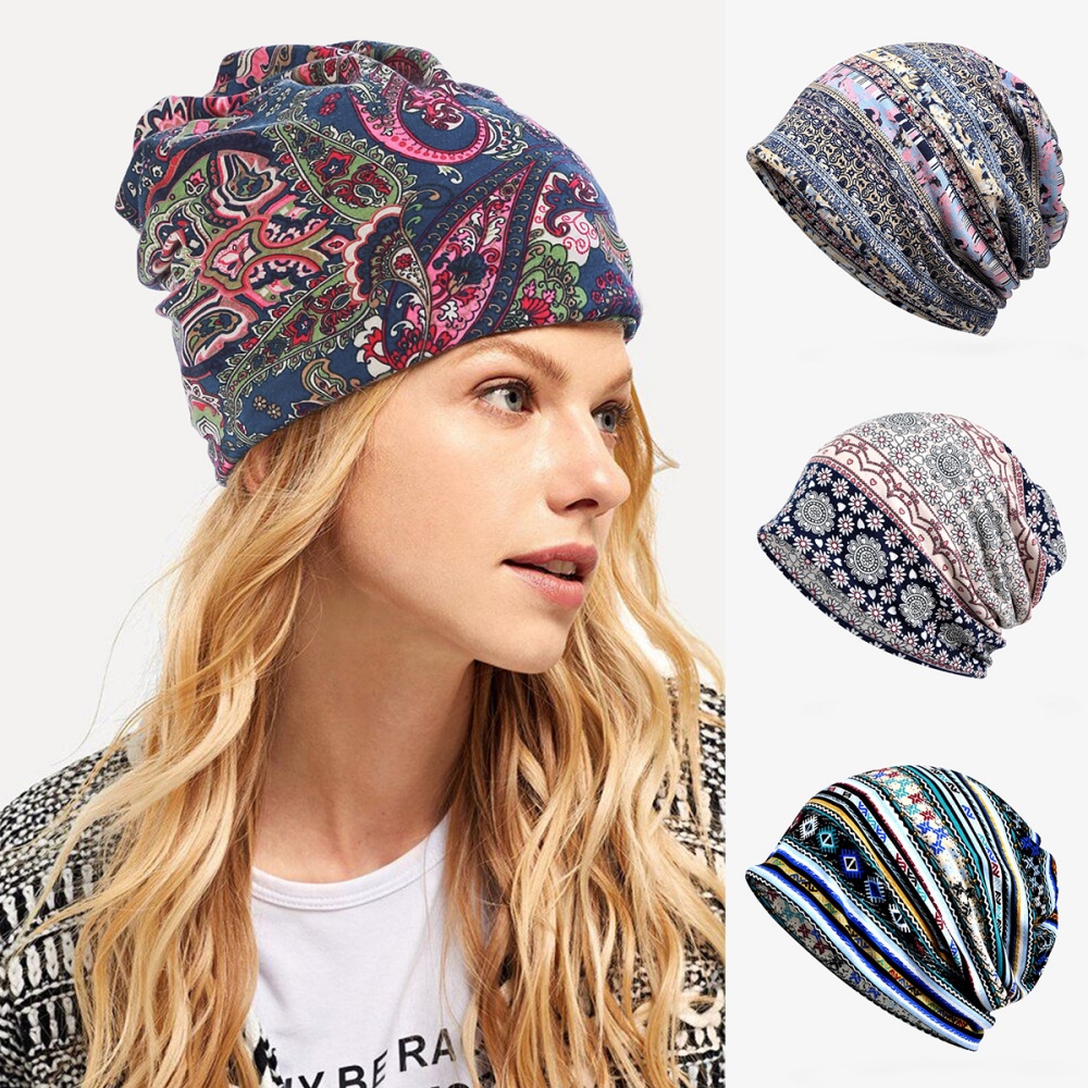 Winter Ethnic Fashion For Women - Bonnet-écharpe pour femme, double usage, style