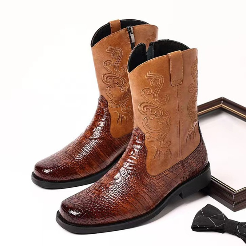 The Ethnic Fashion - Bottes de Cowboy occidentales décontractées en