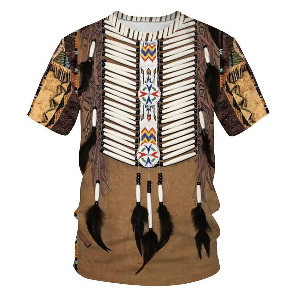 Fashion Ethnic Indian Clothing - T-shirts d'été style ethnique indien imprimés