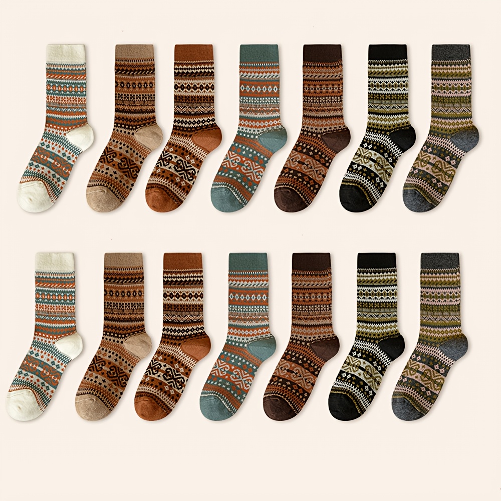Chaussettes mi-mollet rétro 7  - Winter Ethnic Fashion For Women avis et prix