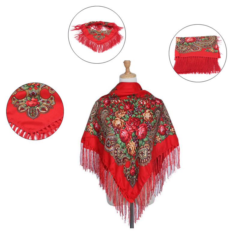 Écharpe imprimée rétro pour fe - Winter Ethnic Fashion For Women avis et prix