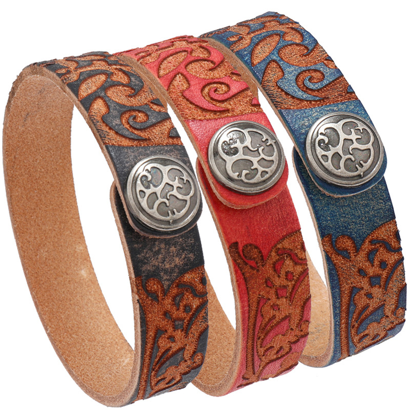 Bracelet en cuir véritable pou - Ethnic Fashion Influencers avis et prix