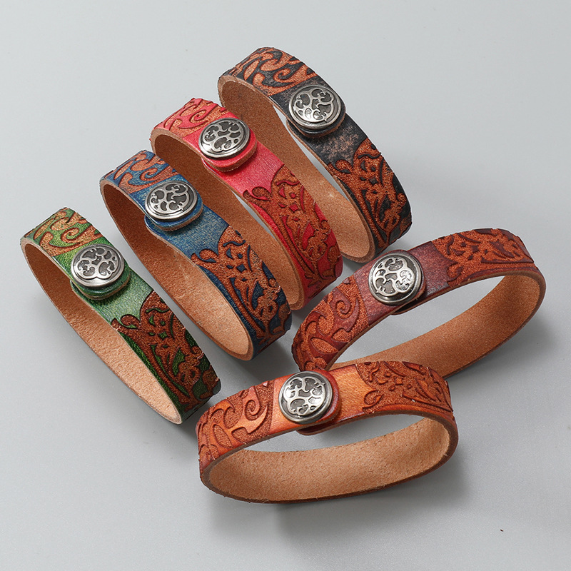 Bracelet en cuir véritable pou - Ethnic Fashion Influencers avis et prix