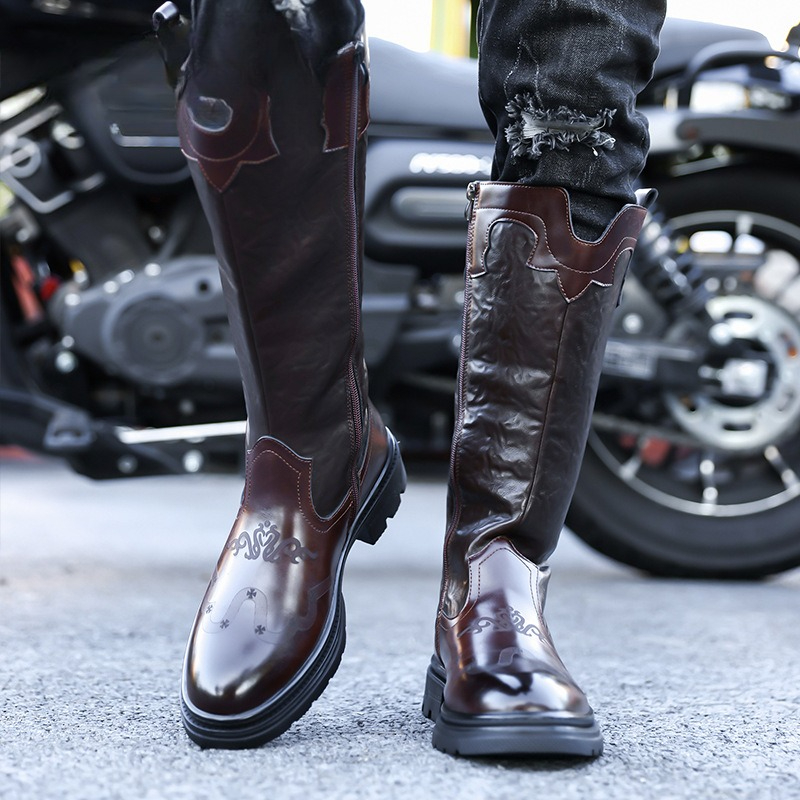 Bottes mi-mollet pour hommes b - The Ethnic Fashion avis et prix