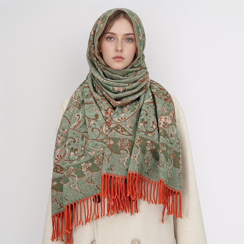 Écharpe Jacquard Paisley en ca - Winter Ethnic Fashion For Women avis et prix