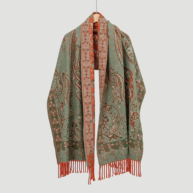 Écharpe Jacquard Paisley en ca - Winter Ethnic Fashion For Women avis et prix