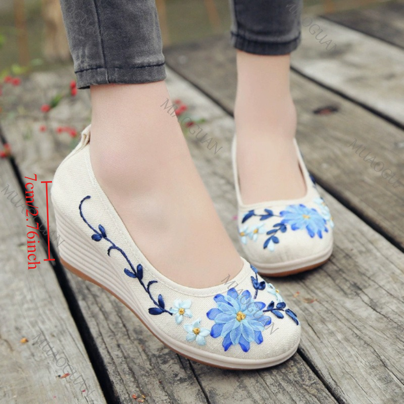 Chaussures compensées brodées  - The Ethnic Fashion avis et prix