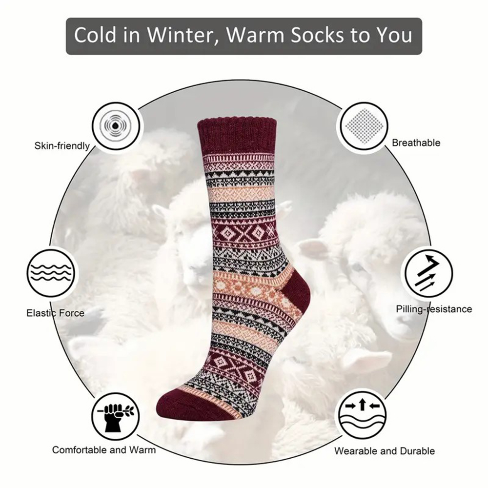 5 paires automne hiver épais c - Winter Ethnic Fashion For Women avis et prix